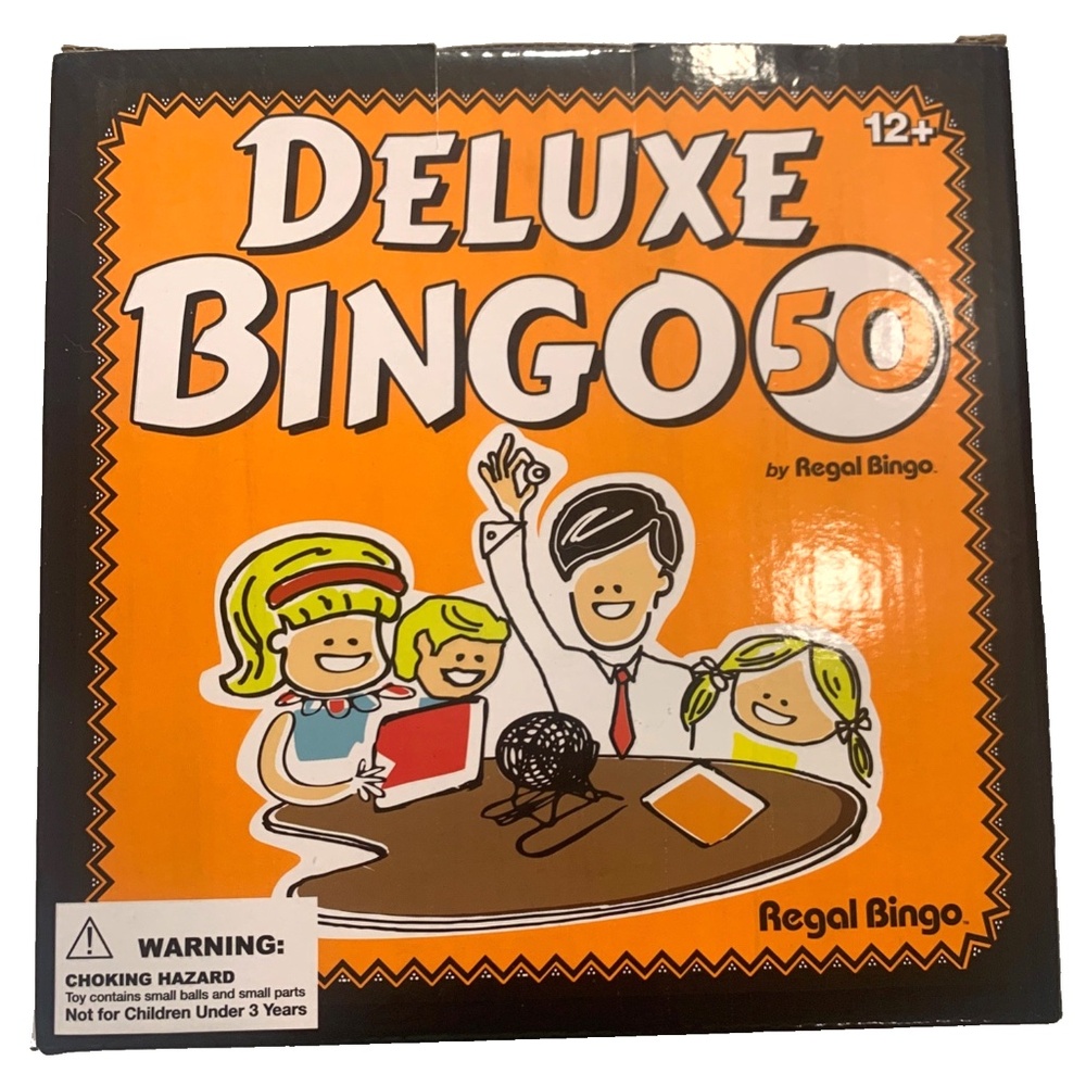Regal Games Deluxe Bingo 50 Set with Rotary Cage, 75 Balls, 50 Cards, 150 Chips